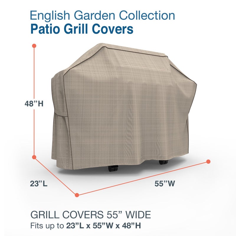 Budge English Garden Grill Cover, Heavy Duty and Waterproof Grill Cover, Fits Grills 55" Wide - Image 2